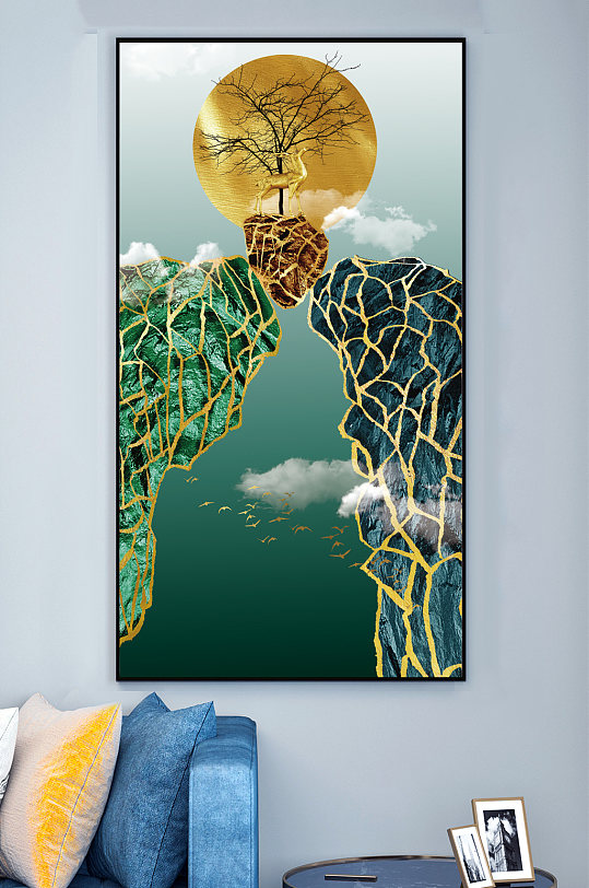 断崖装饰画-众图网