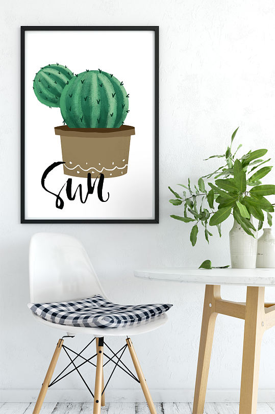 小清新客厅装饰画-众图网