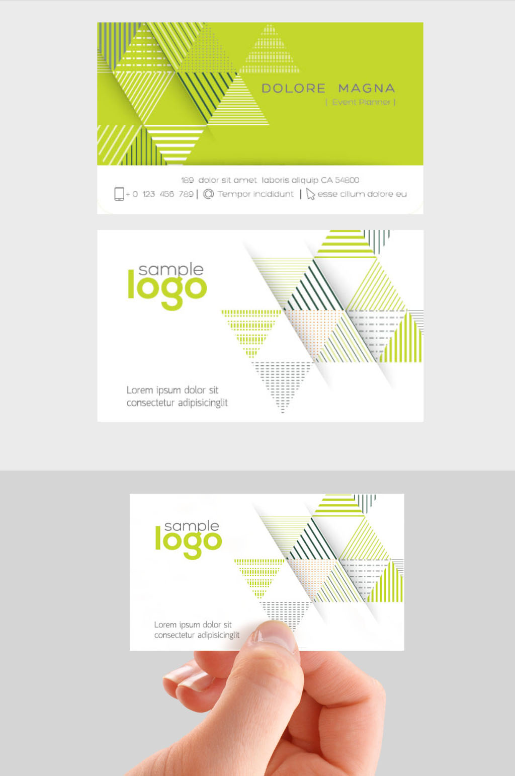 清新几何名片名片背面