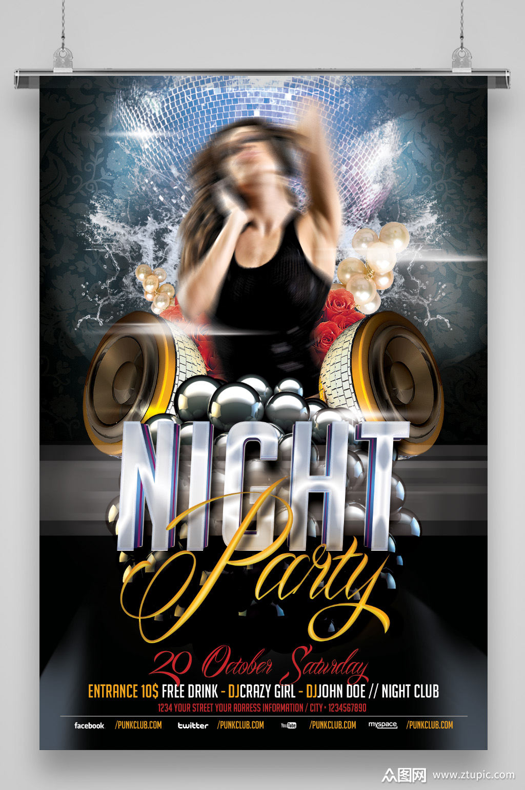 ktv酒吧宣传单模板下载-编号56197-众图网