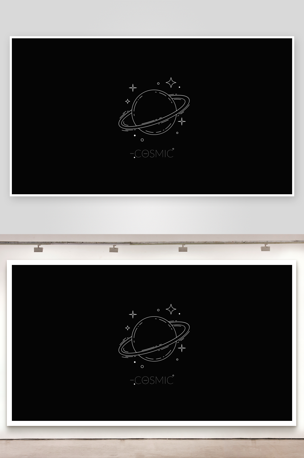 宇宙行星与星环图案素材