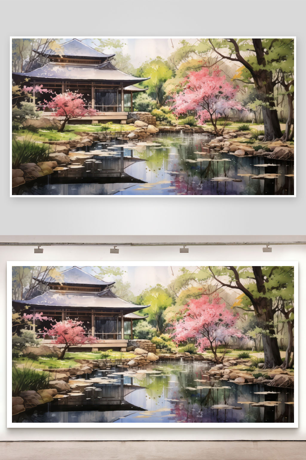 日式庭院春景照片摄影素材