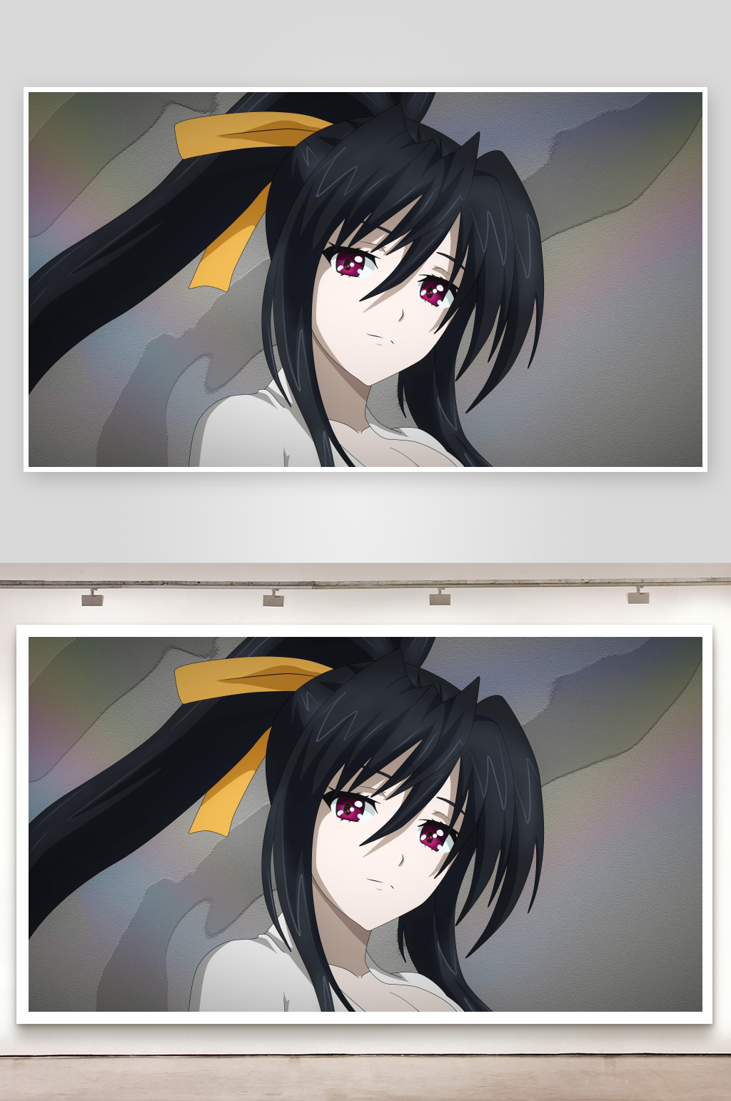 黑发紫瞳少女肖像素材