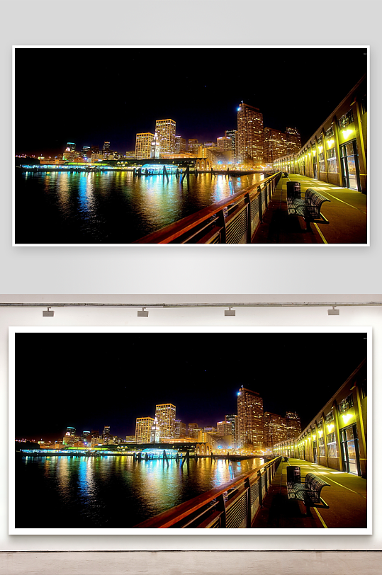 夜景城市灯火辉煌-众图网