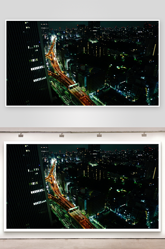 夜景城市高架车流-众图网