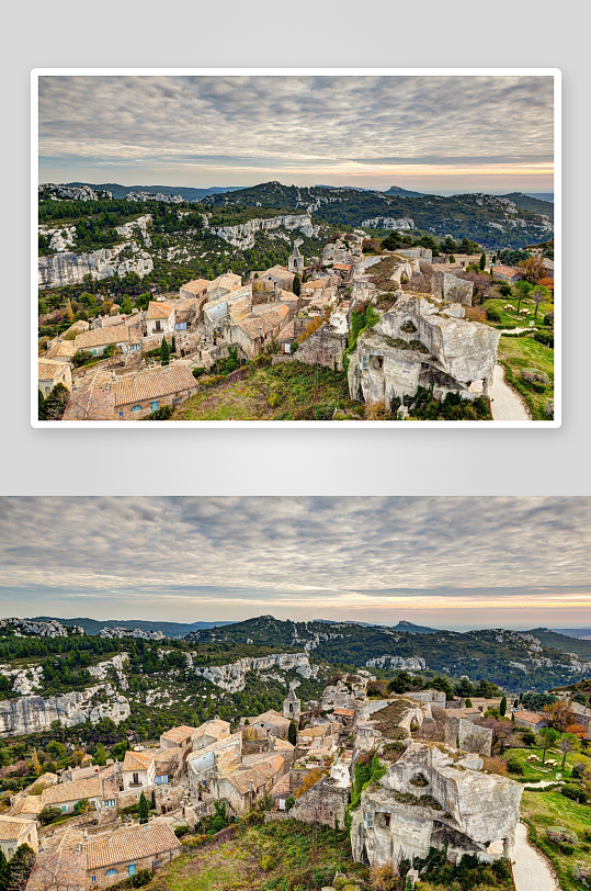 山间古村全景风光-众图网