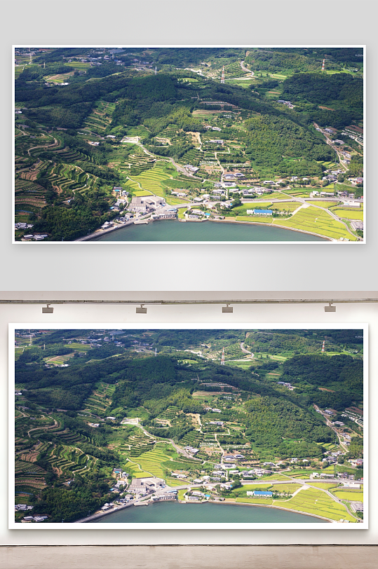 山间梯田村落航拍景观-众图网