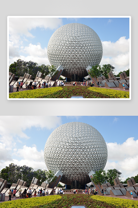 巨型球形建筑与游客-众图网