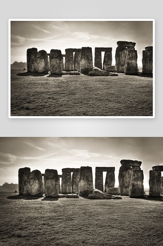 巨石阵遗址黑白影像-众图网