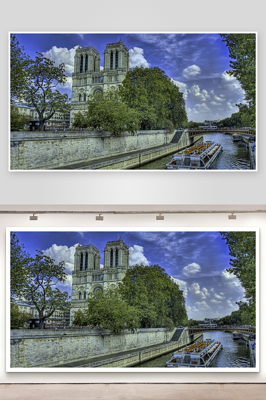 巴黎圣母院河畔风光-众图网