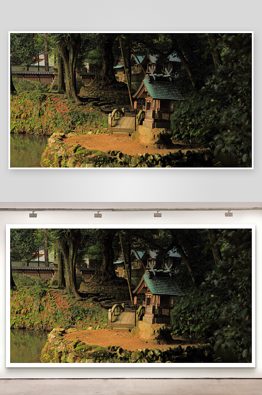 幽静林间古朴小庙-众图网