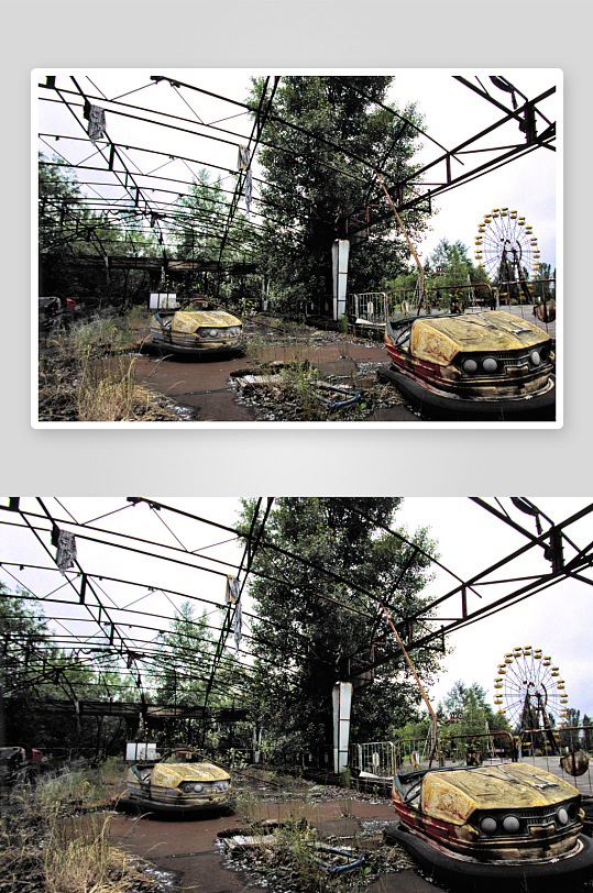 废弃游乐园的破败景象-众图网