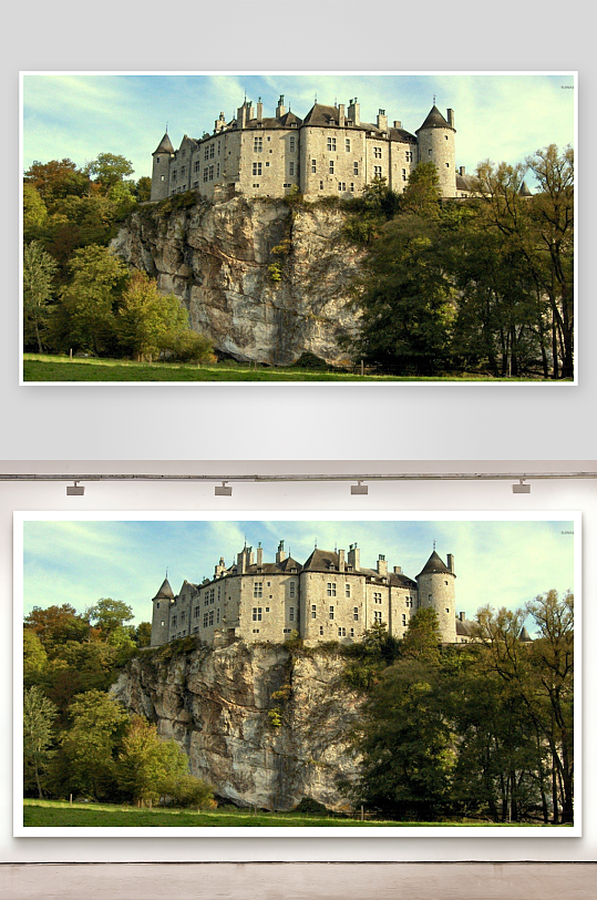 悬崖古堡风景照片摄影-众图网