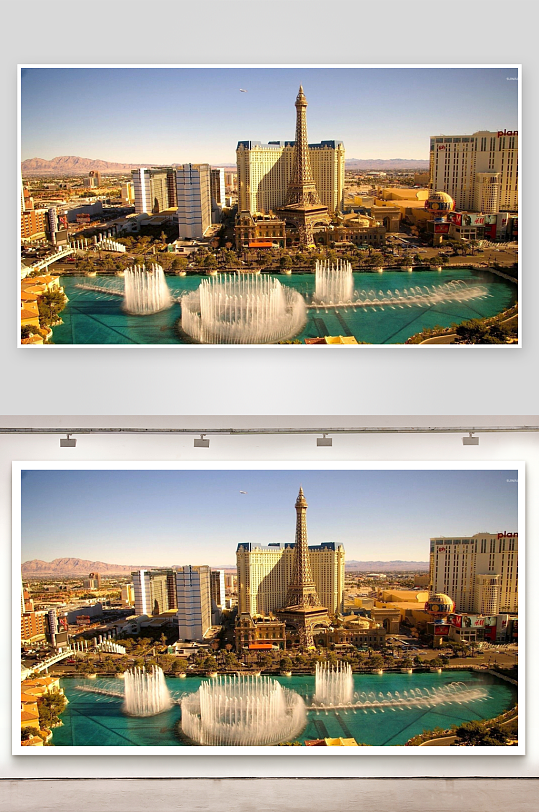 拉斯维加斯埃菲尔铁塔喷泉景观-众图网