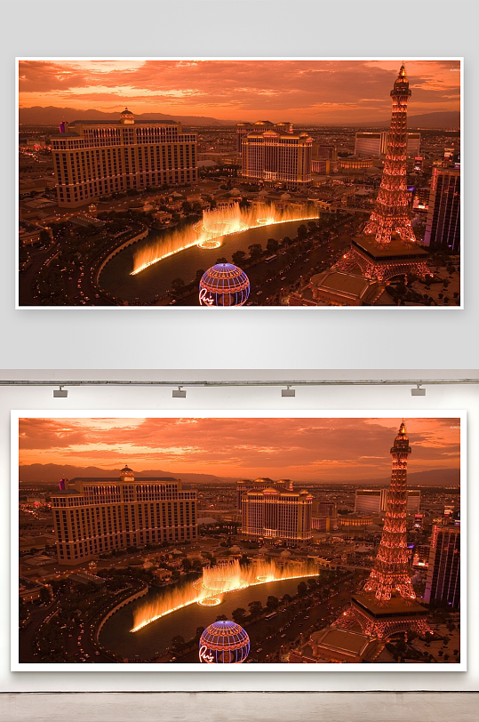 拉斯维加斯夜景灯光璀璨-众图网