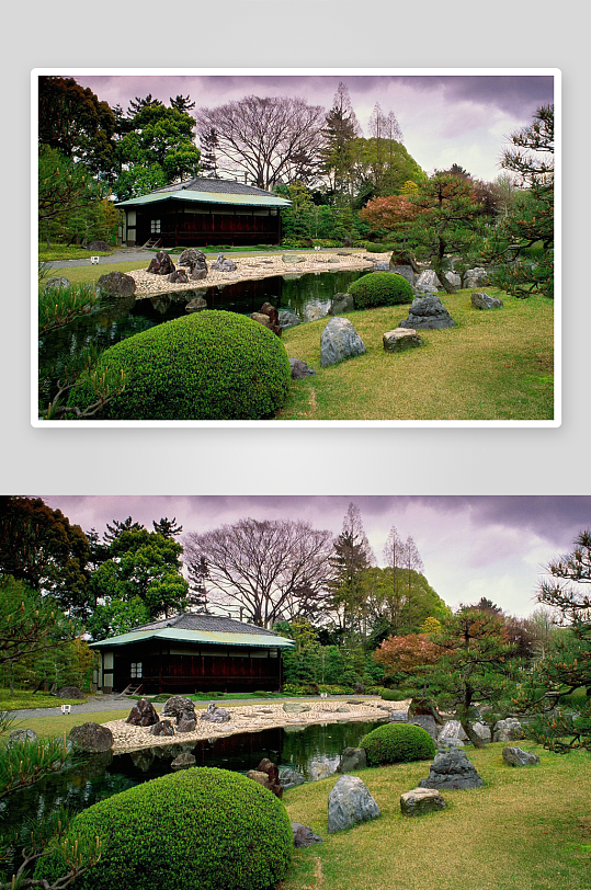 日式庭院静谧景观-众图网