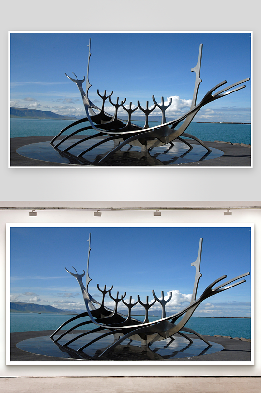 海边金属雕塑艺术景观-众图网