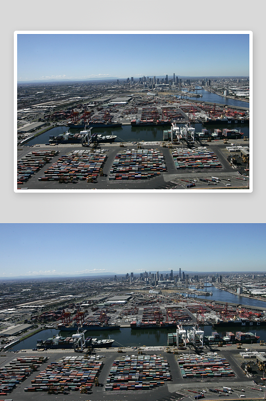 港口集装箱码头全景-众图网