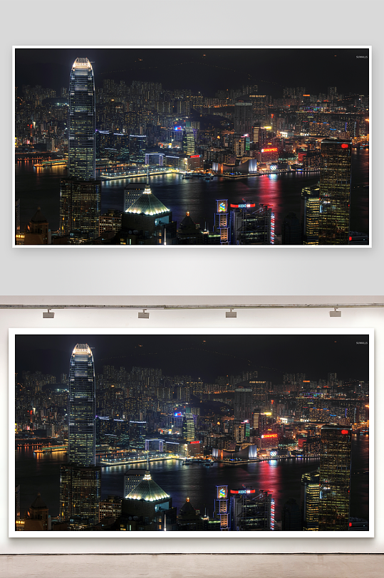 璀璨夜景城市天际线-众图网