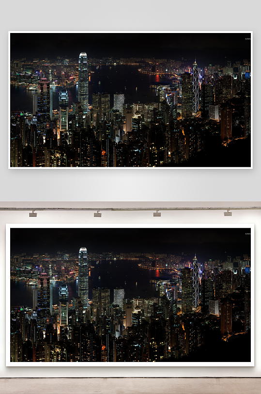 璀璨夜景高楼林立城市风光-众图网