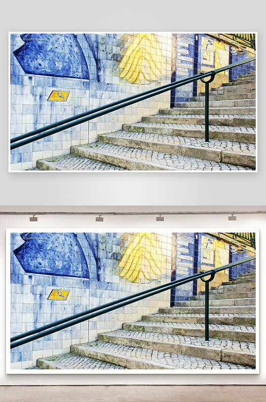 瓷砖壁画石阶楼梯-众图网