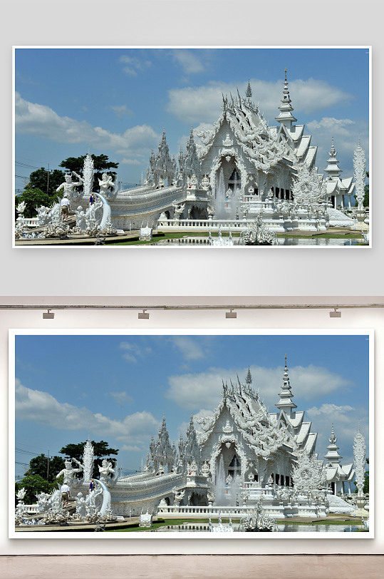 白色华丽寺庙建筑景观-众图网