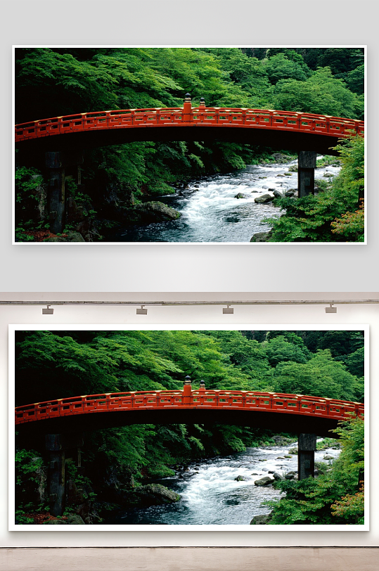 红桥流水绿树成荫-众图网