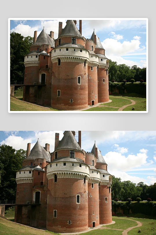 红砖城堡建筑景观-众图网