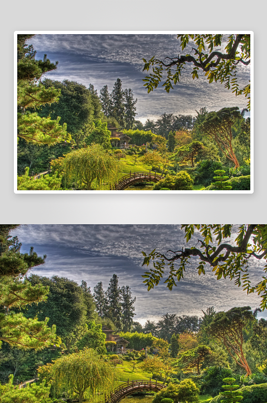 绿意盎然的园林景观-众图网