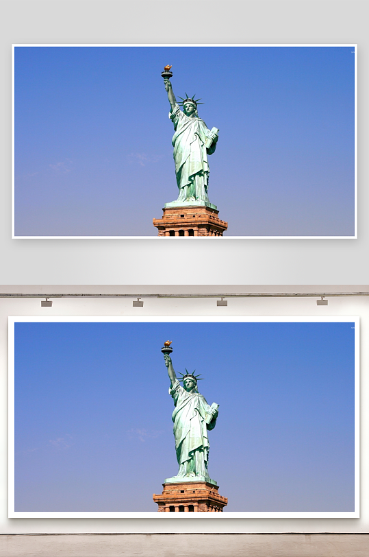自由女神像蓝天背景-众图网
