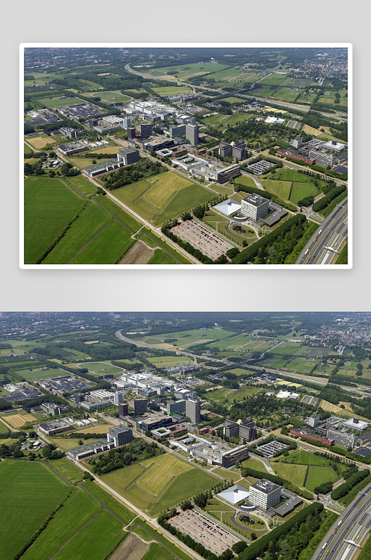 航拍城市建筑群与绿地景观-众图网