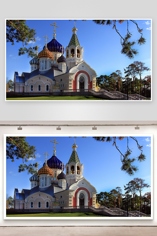 色彩斑斓的教堂建筑景观-众图网
