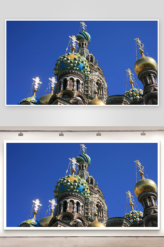 色彩斑斓的教堂穹顶特写-众图网