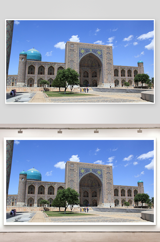 蓝色穹顶装饰华丽的建筑-众图网