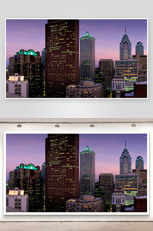 都市夜景高楼林立灯火辉煌-众图网