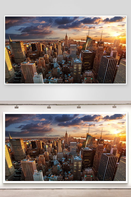 都市高楼林立夕阳西下-众图网