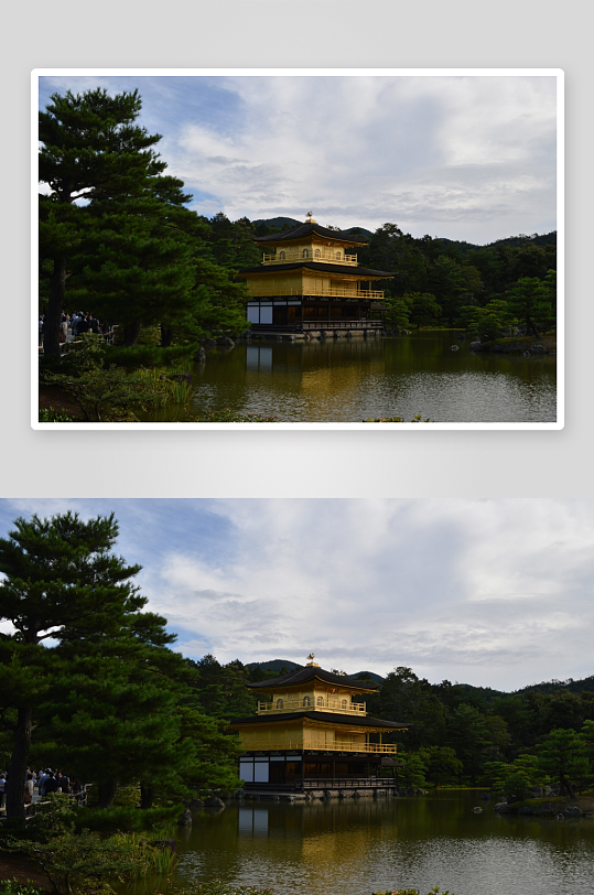 金阁寺湖畔景色照片摄影-众图网
