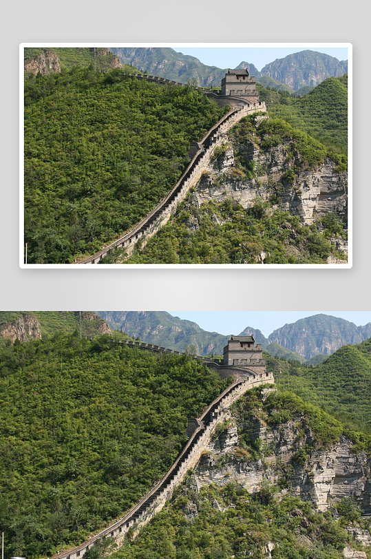 长城蜿蜒山间绿意盎然-众图网
