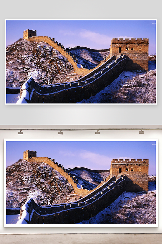 长城雪景壮丽雄伟-众图网