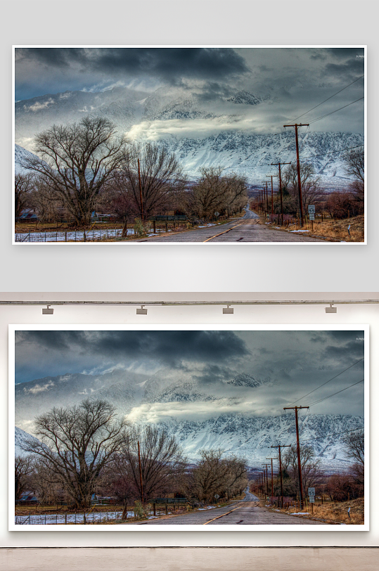 雪山公路阴云密布-众图网