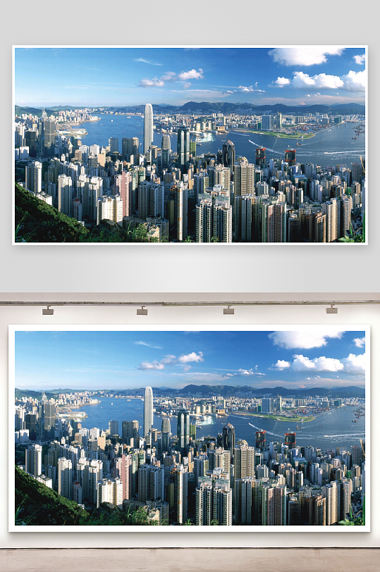 高楼林立的城市天际线全景-众图网