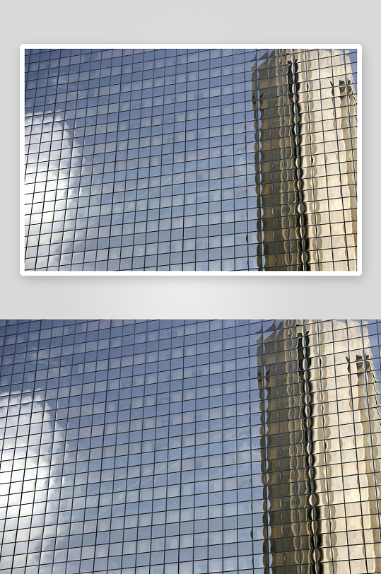 高楼玻璃幕墙反射建筑与天空-众图网