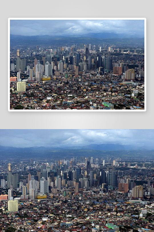 高空俯瞰城市建筑群全景-众图网