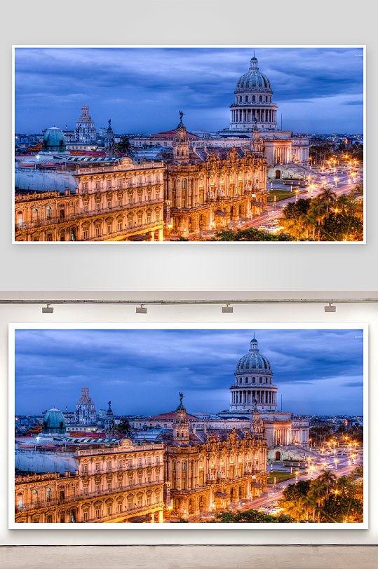 黄昏时分的城市建筑群-众图网