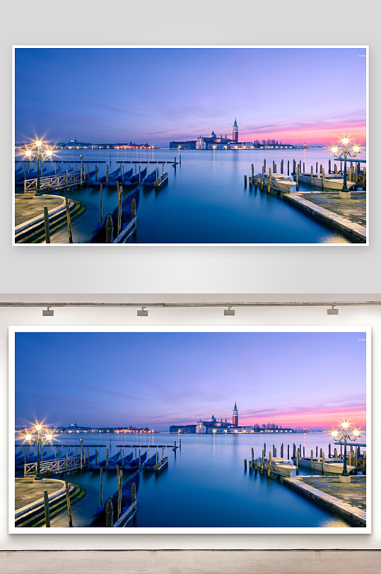 黄昏时分的威尼斯水城风光-众图网