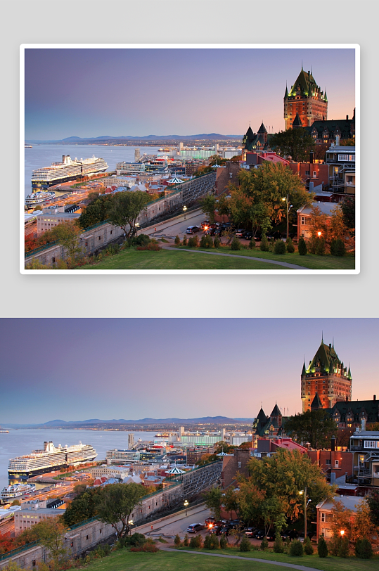 黄昏海滨城市风光-众图网