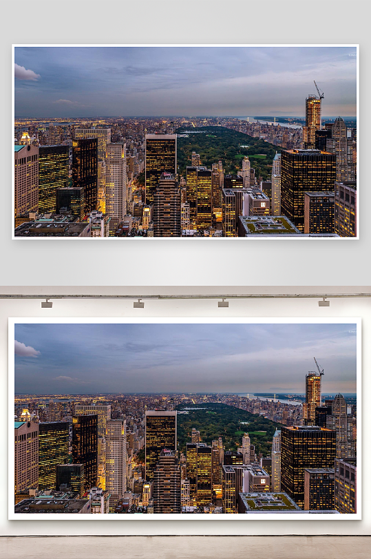 黄昏都市高楼林立景色-众图网