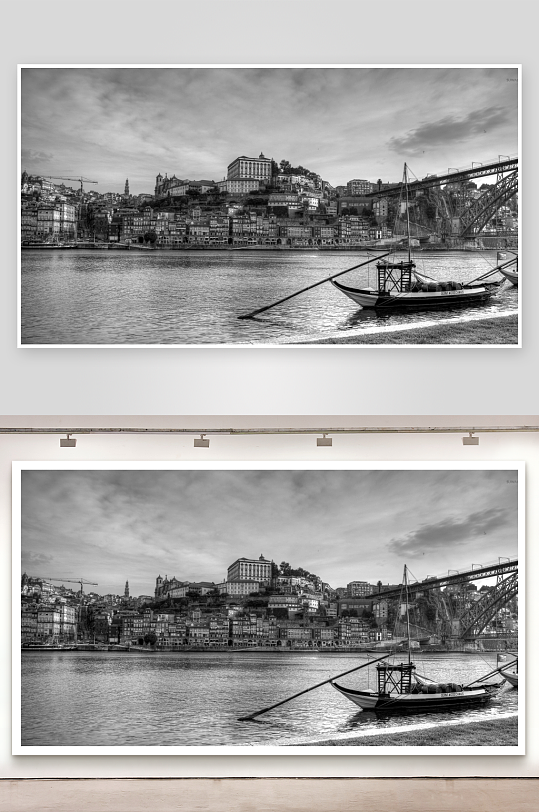 黑白河畔城市风光-众图网