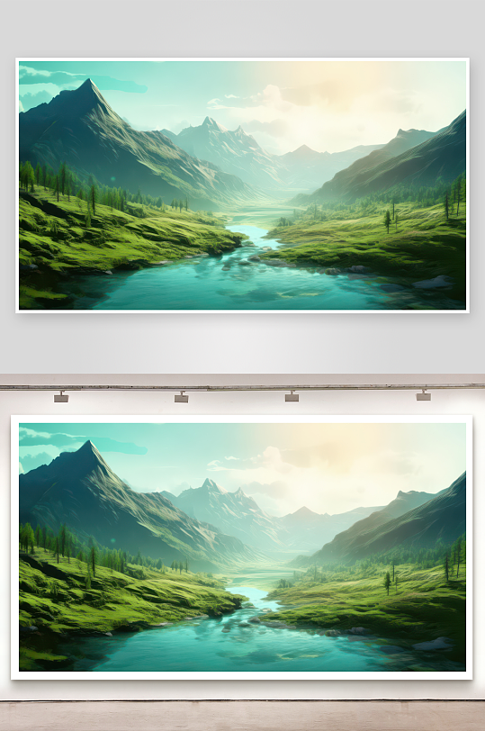 青山如画定格此刻美好背景图