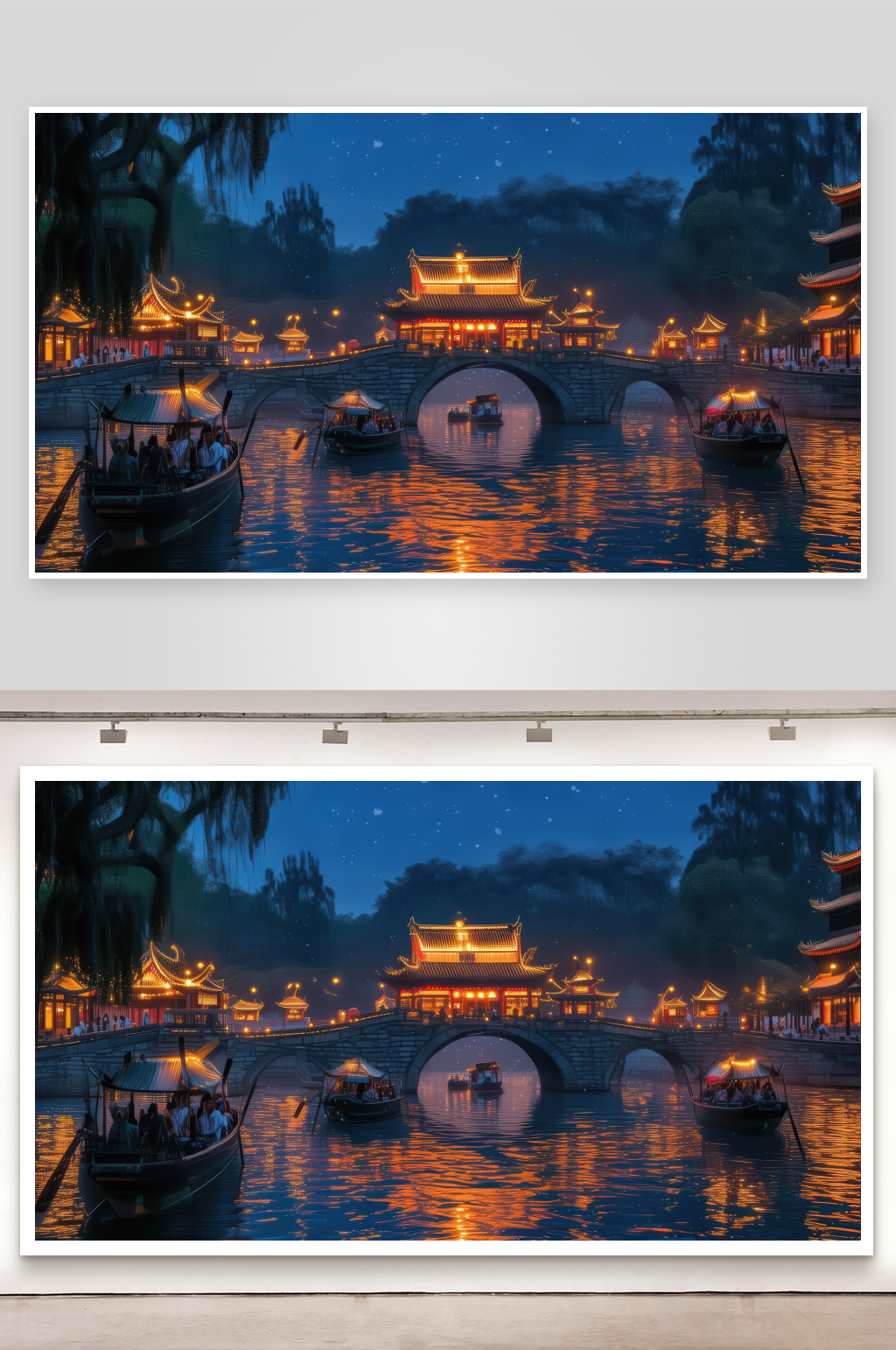 南京夫子庙秦淮夜游素材